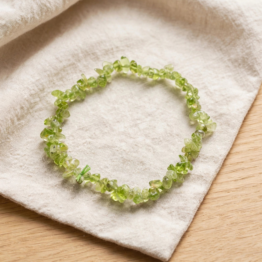 Kalavati Agate Natural Peridot Chips Crystal Bracelet