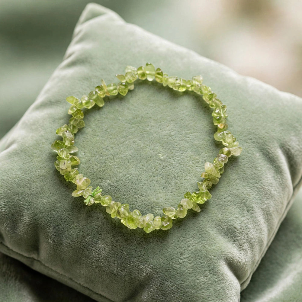 Kalavati Agate Natural Peridot Chips Crystal Bracelet