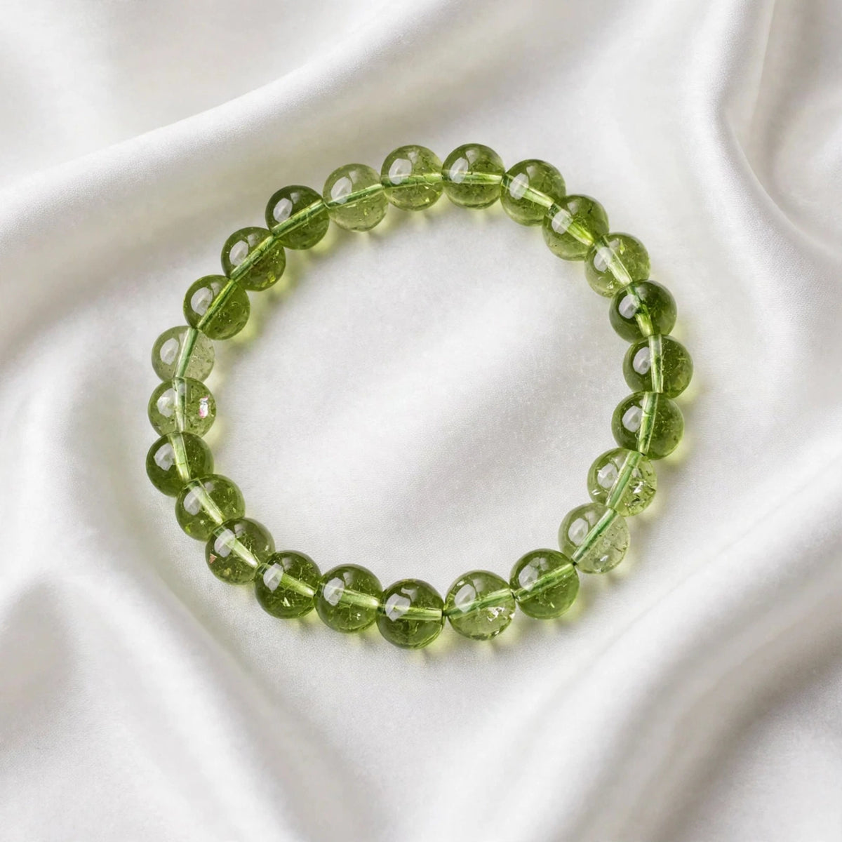 Kalavati Agate Authentic Peridot Beaded Bracelet