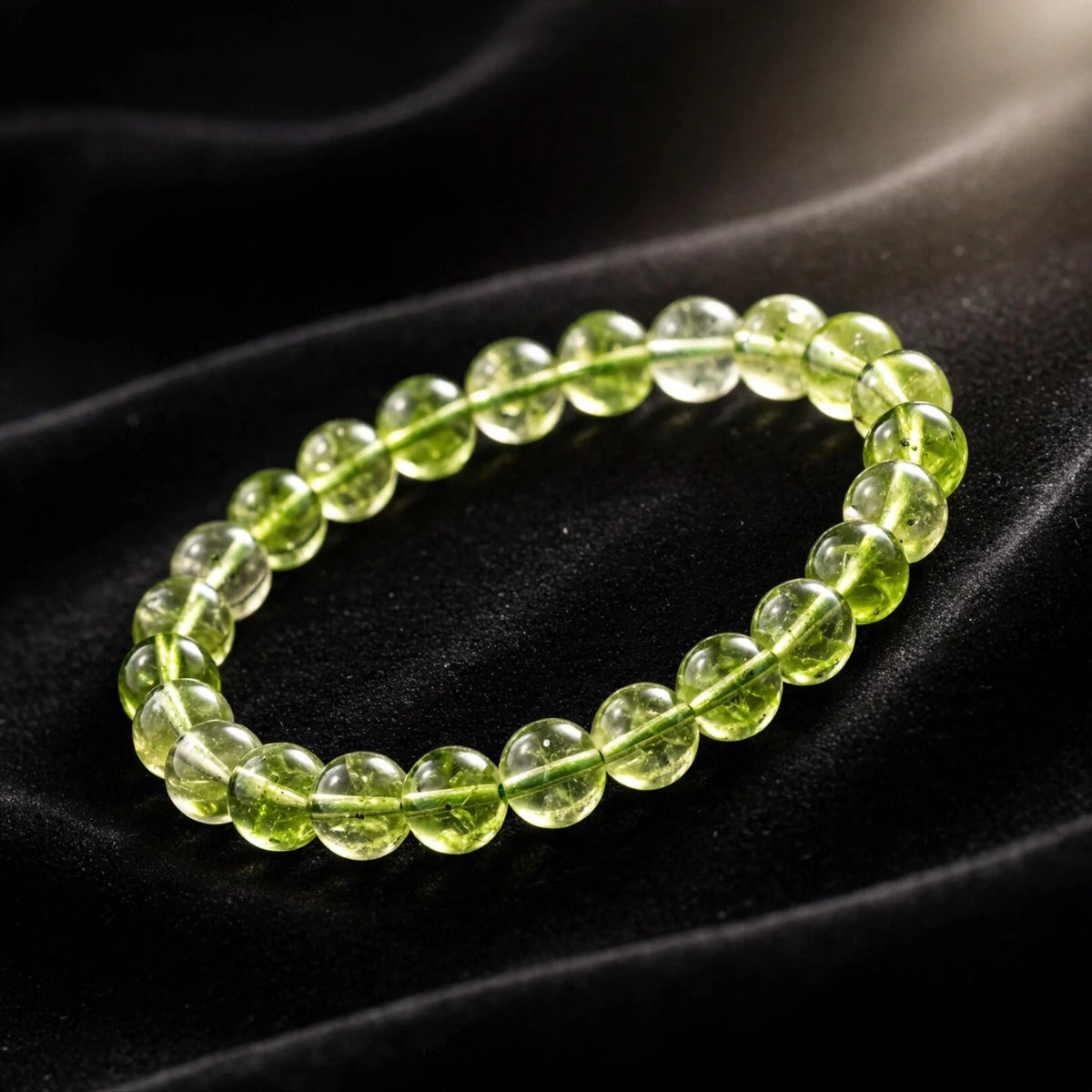 Kalavati Agate Authentic Peridot Beaded Bracelet