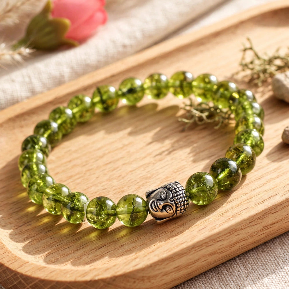 Authentic Peridot Buddha Charm Bracelet