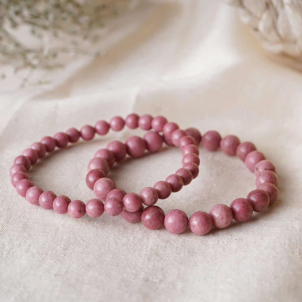 Kalavati Agate Authentic Rhodochrosite Beaded Bracelet