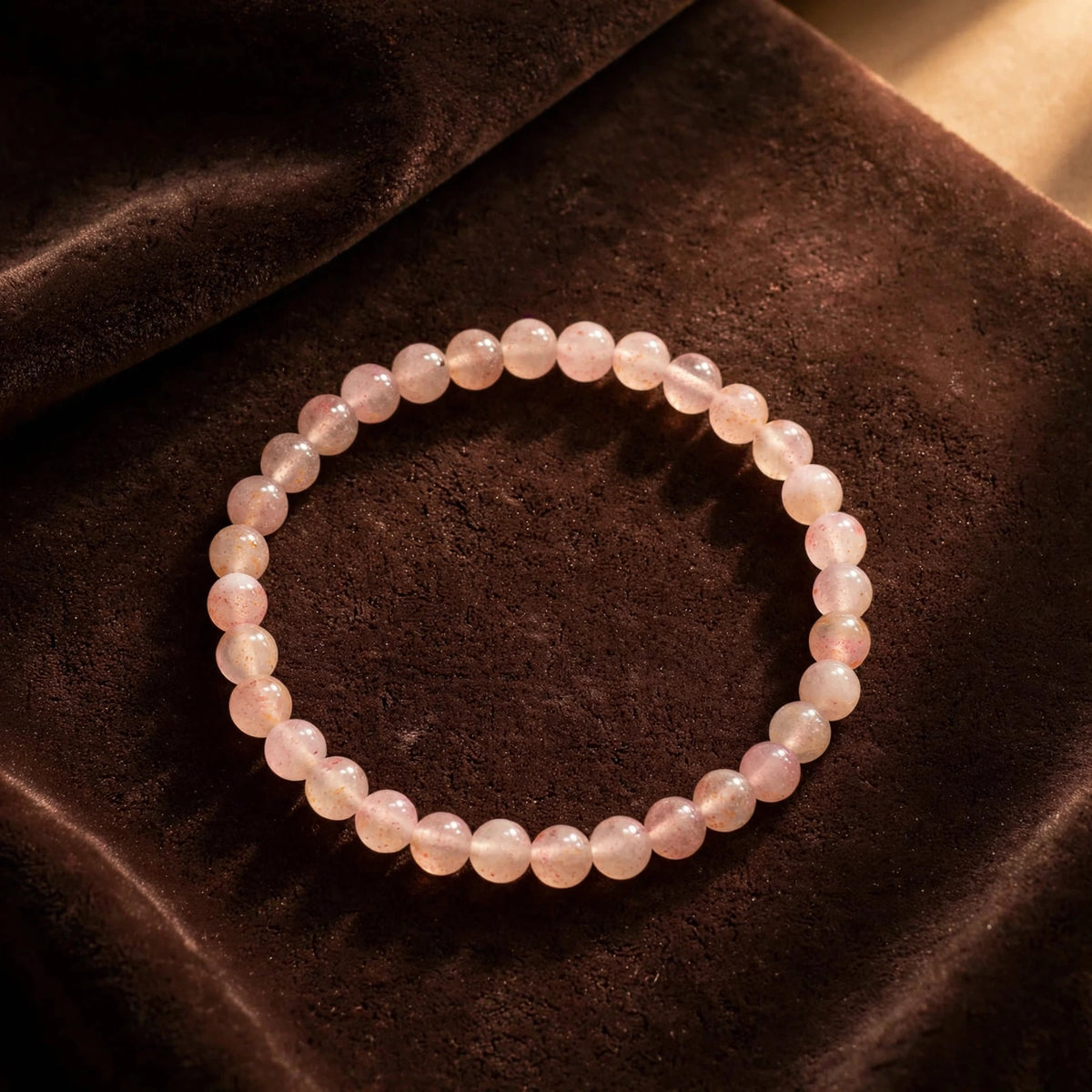 Natural Strawberry Quartz Crystal Bracelet