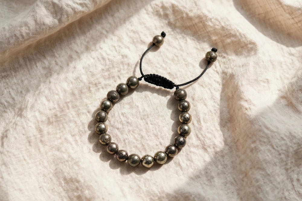 Kalavati Agate Natural Pyrite Adjustable Bracelet