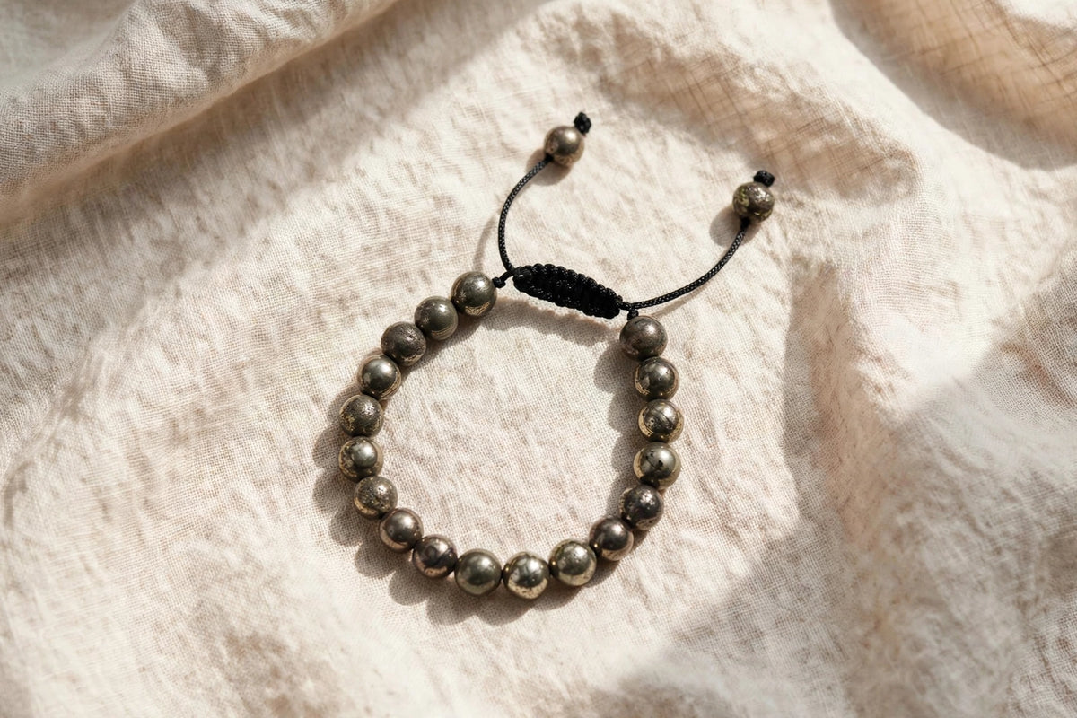 Kalavati Agate Natural Pyrite Adjustable Bracelet