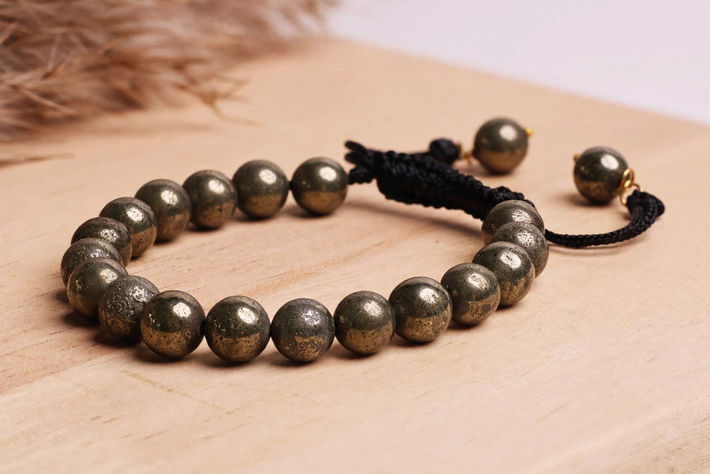 Kalavati Agate Natural Pyrite Adjustable Bracelet