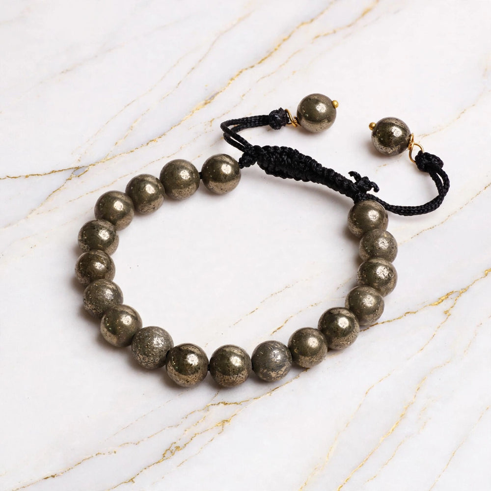 Kalavati Agate Natural Pyrite Adjustable Bracelet