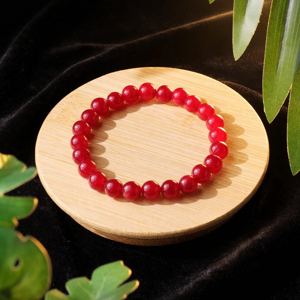 Kalavati Agate Authentic Red Jade Crystal Beaded Bracelet