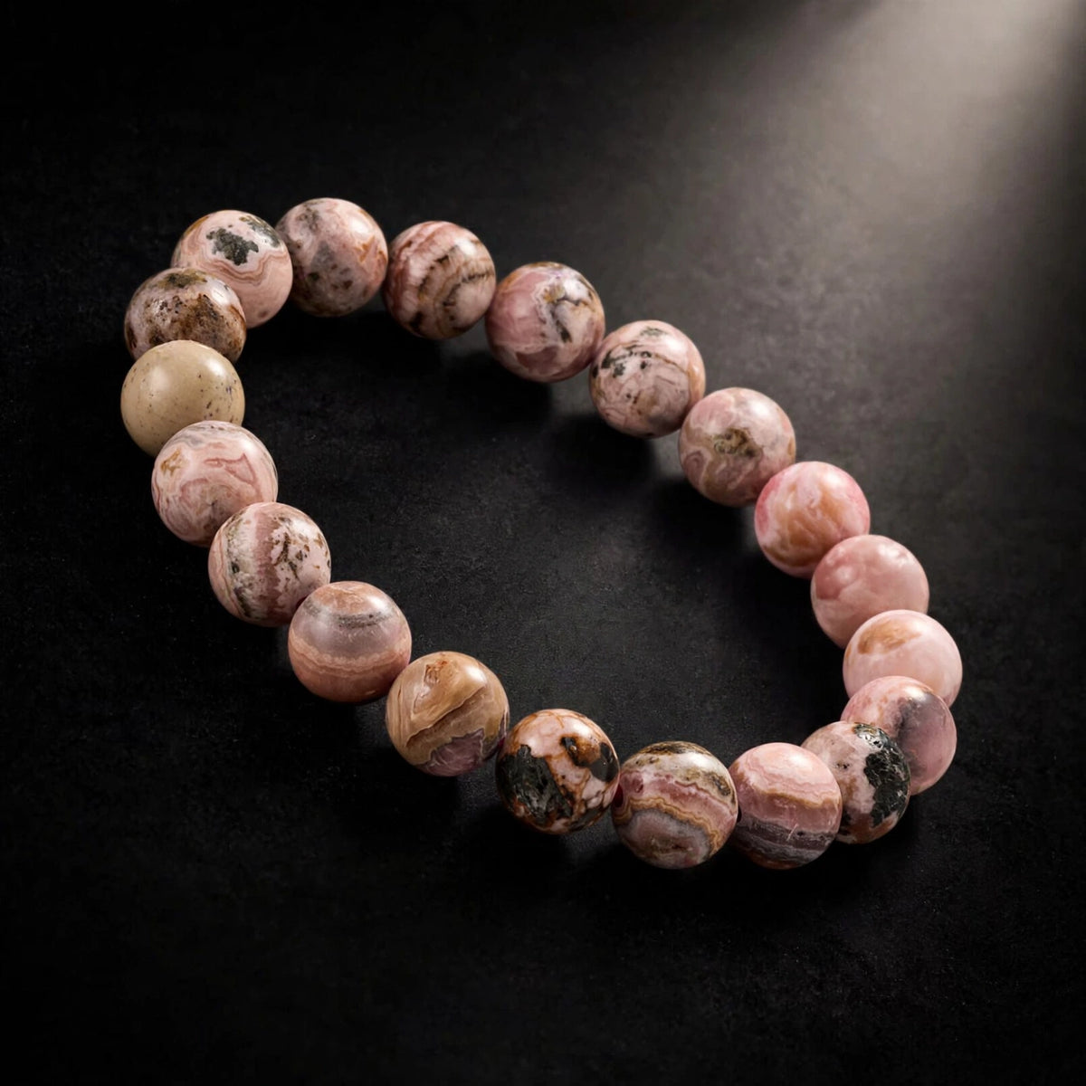 Kalavati Agate Natural Rhodonite Beaded Bracelet