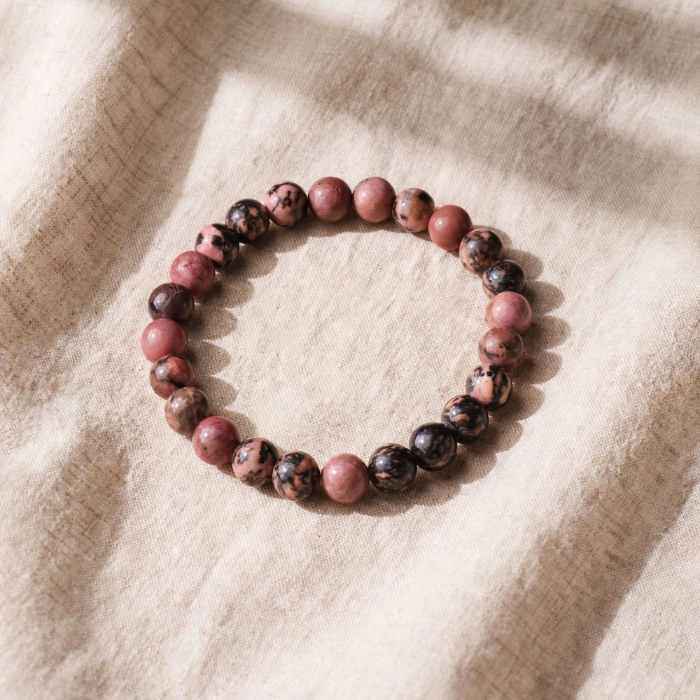 Kalavati Agate Natural Rhodonite Beaded Bracelet