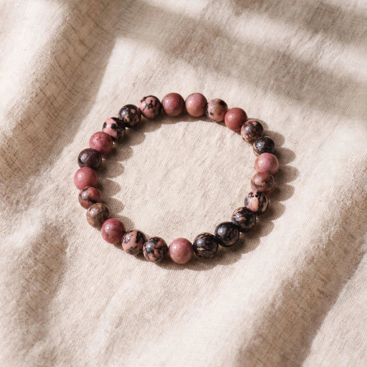 Kalavati Agate Natural Rhodonite Beaded Bracelet