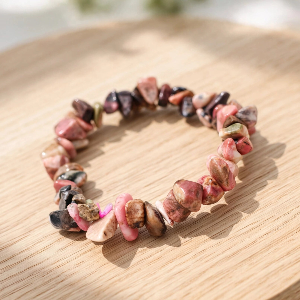 Premium Rhodonite Chipstone Bracelet