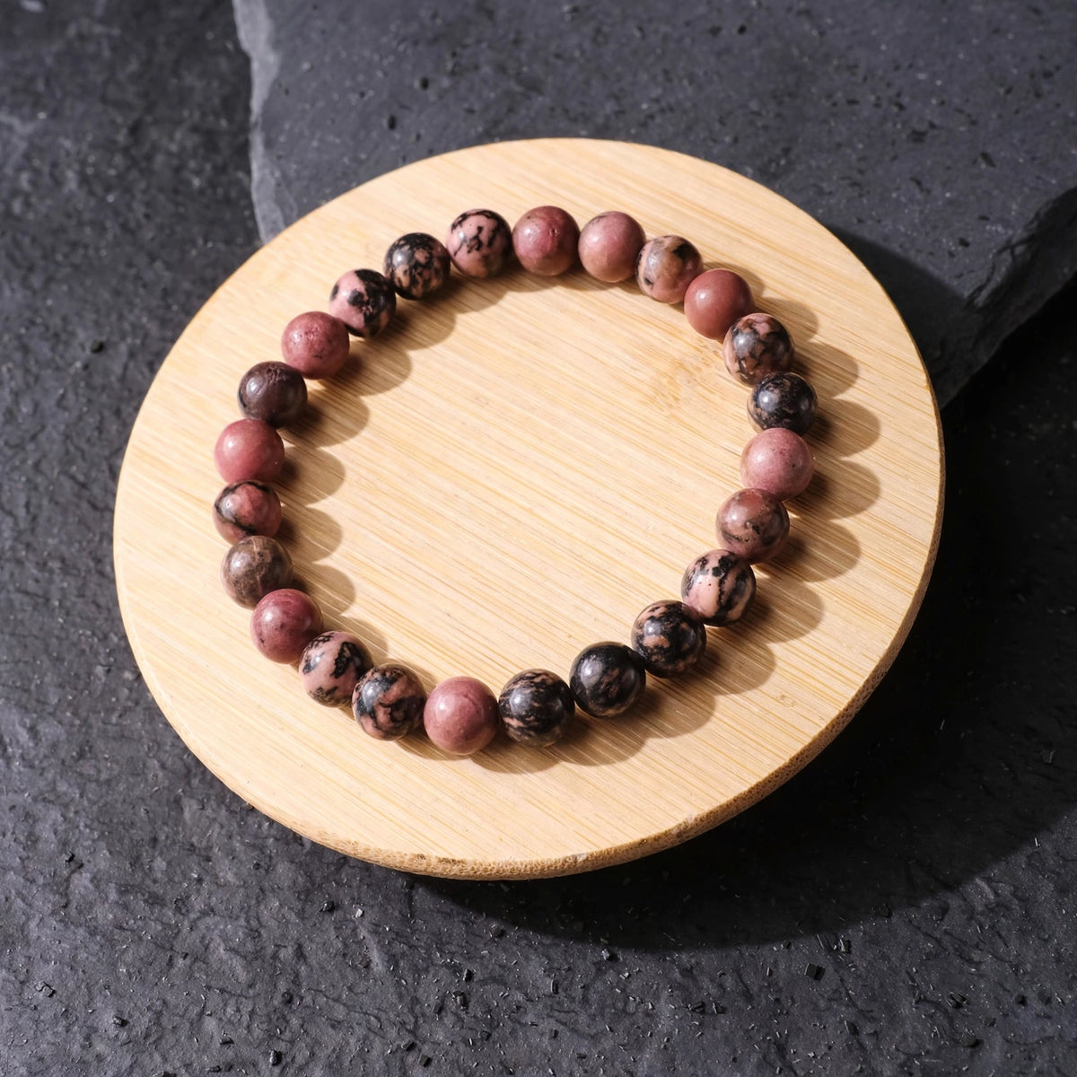 Kalavati Agate Natural Rhodonite Beaded Bracelet