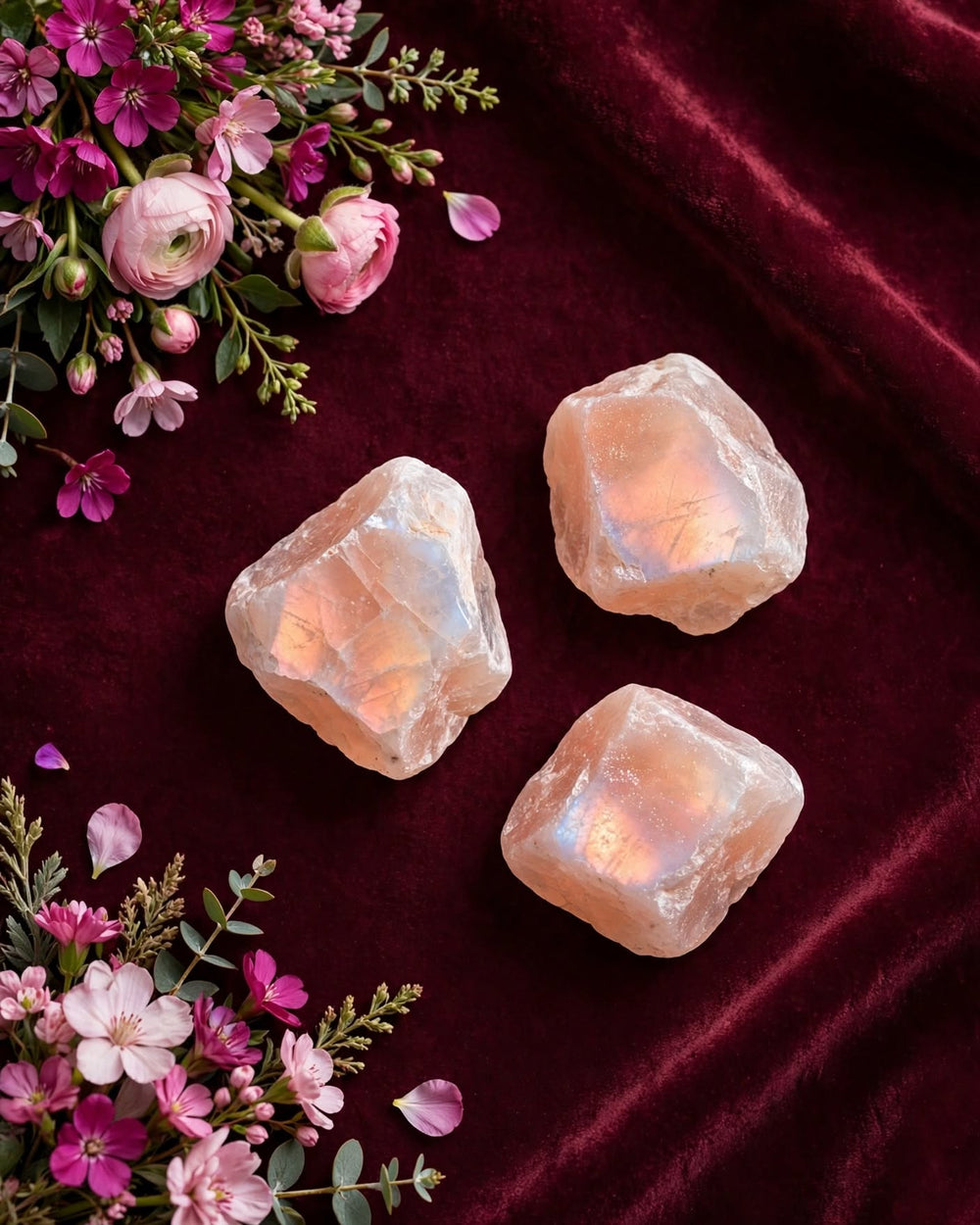 Raw Peach Moonstone Crystal Chips