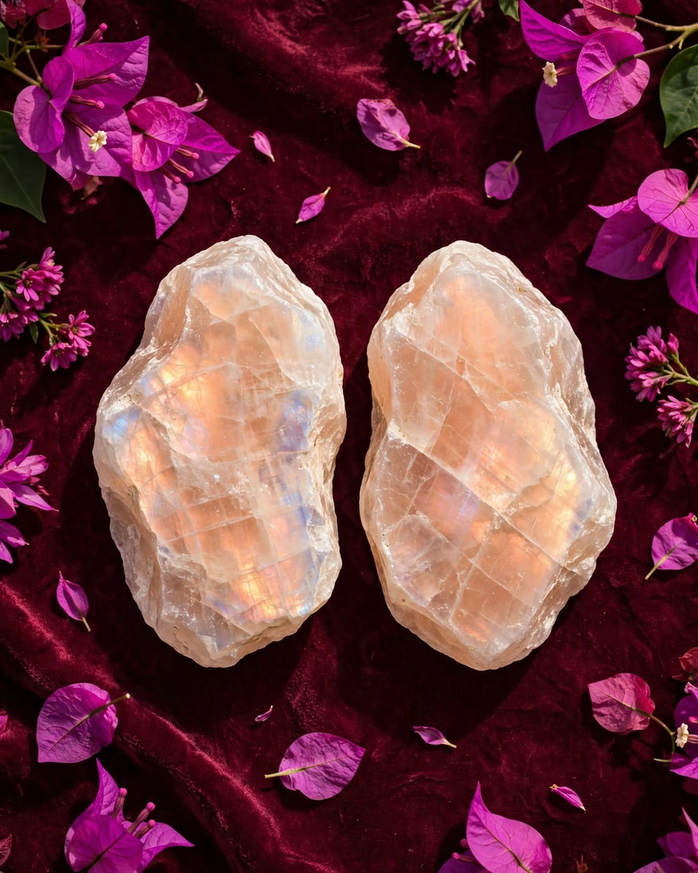 Raw Peach Moonstone Crystal Chips
