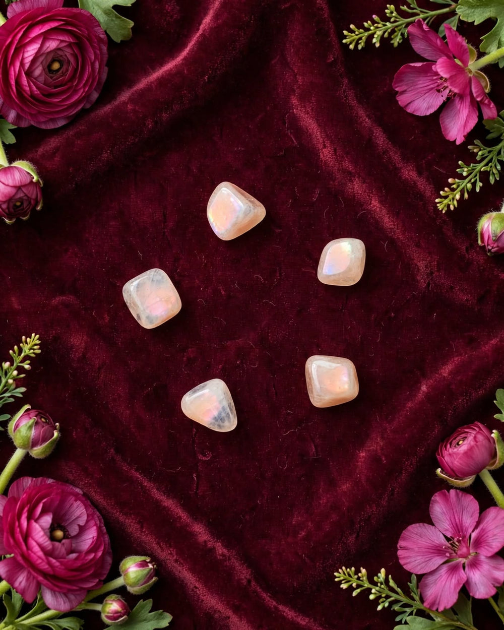Raw Peach Moonstone Crystal Chips