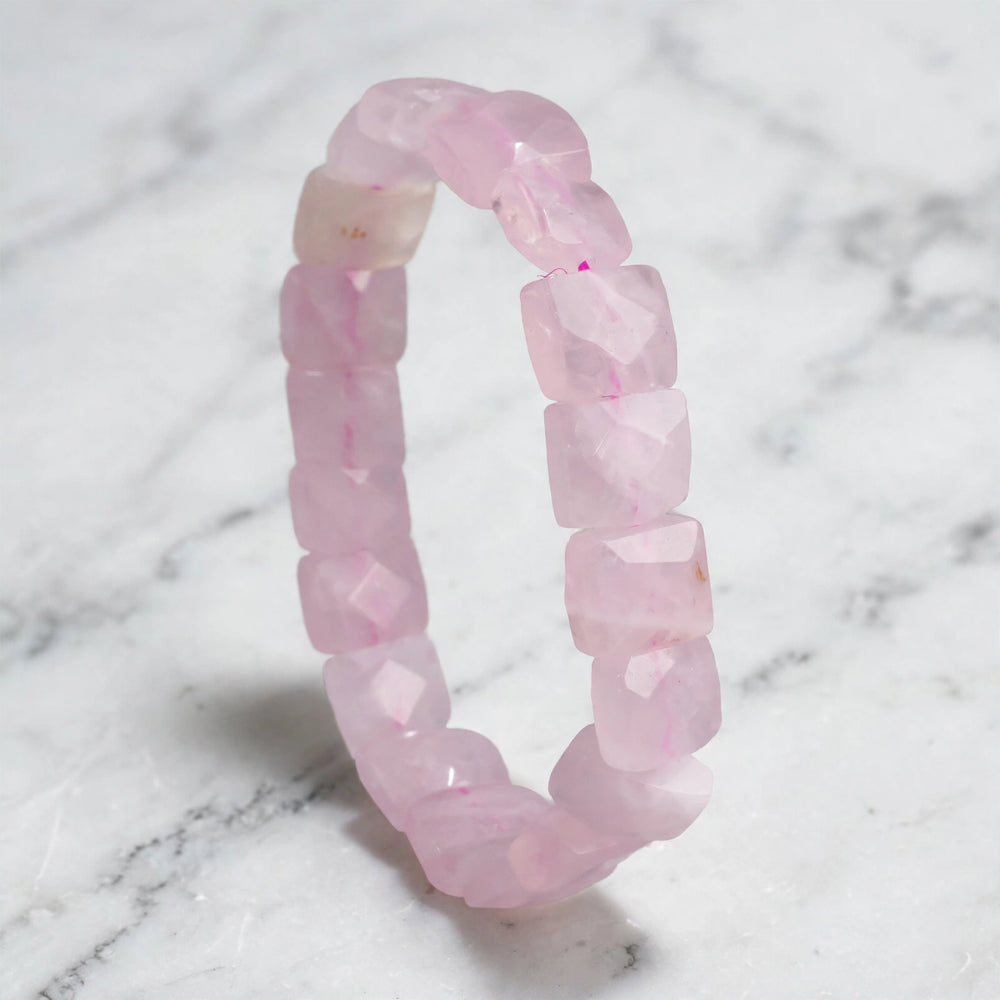 Authentic Faceted Rose Quartz Bracelet