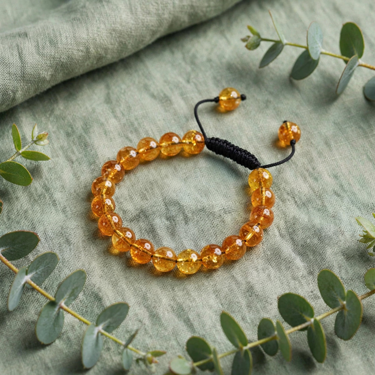 Natural Yellow Citrine Crystal Bracelet