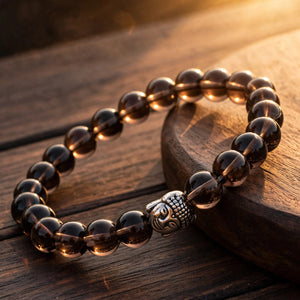Divine Smoky Quartz Buddha Energy Bracelet