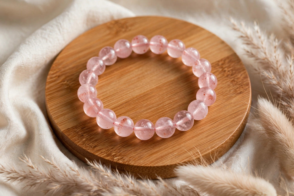 Natural Strawberry Quartz Crystal Bracelet