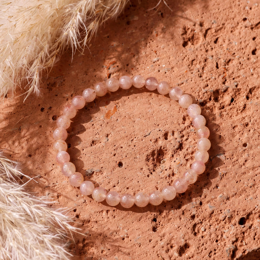 Natural Strawberry Quartz Crystal Bracelet