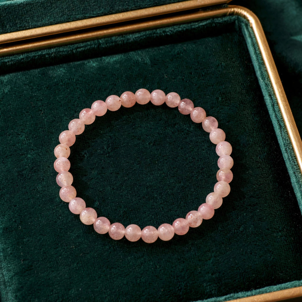 Natural Strawberry Quartz Crystal Bracelet