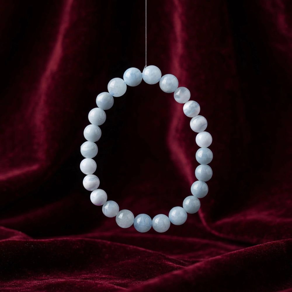Natural Aquamarine Throat Chakra Bracelet