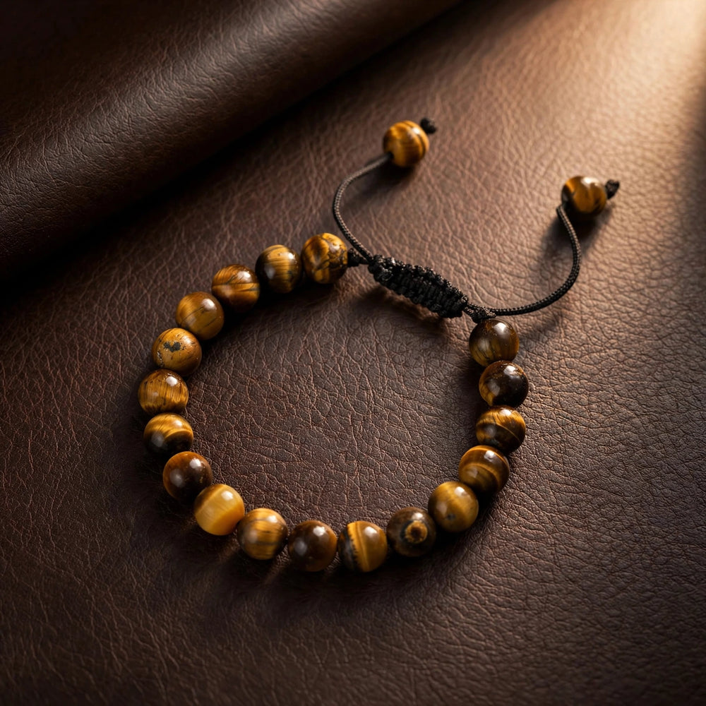 Natural Tiger Eye Adjustable Cord Bracelet
