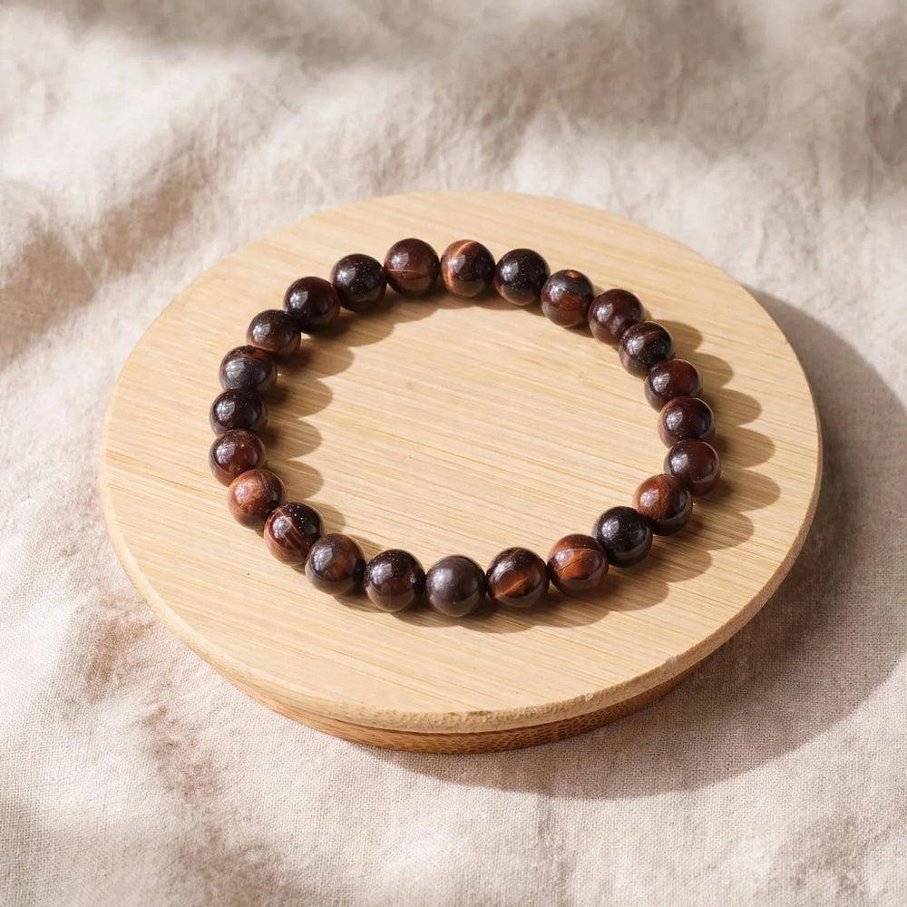 Authentic Red Tiger Eye Beaded Bracelet