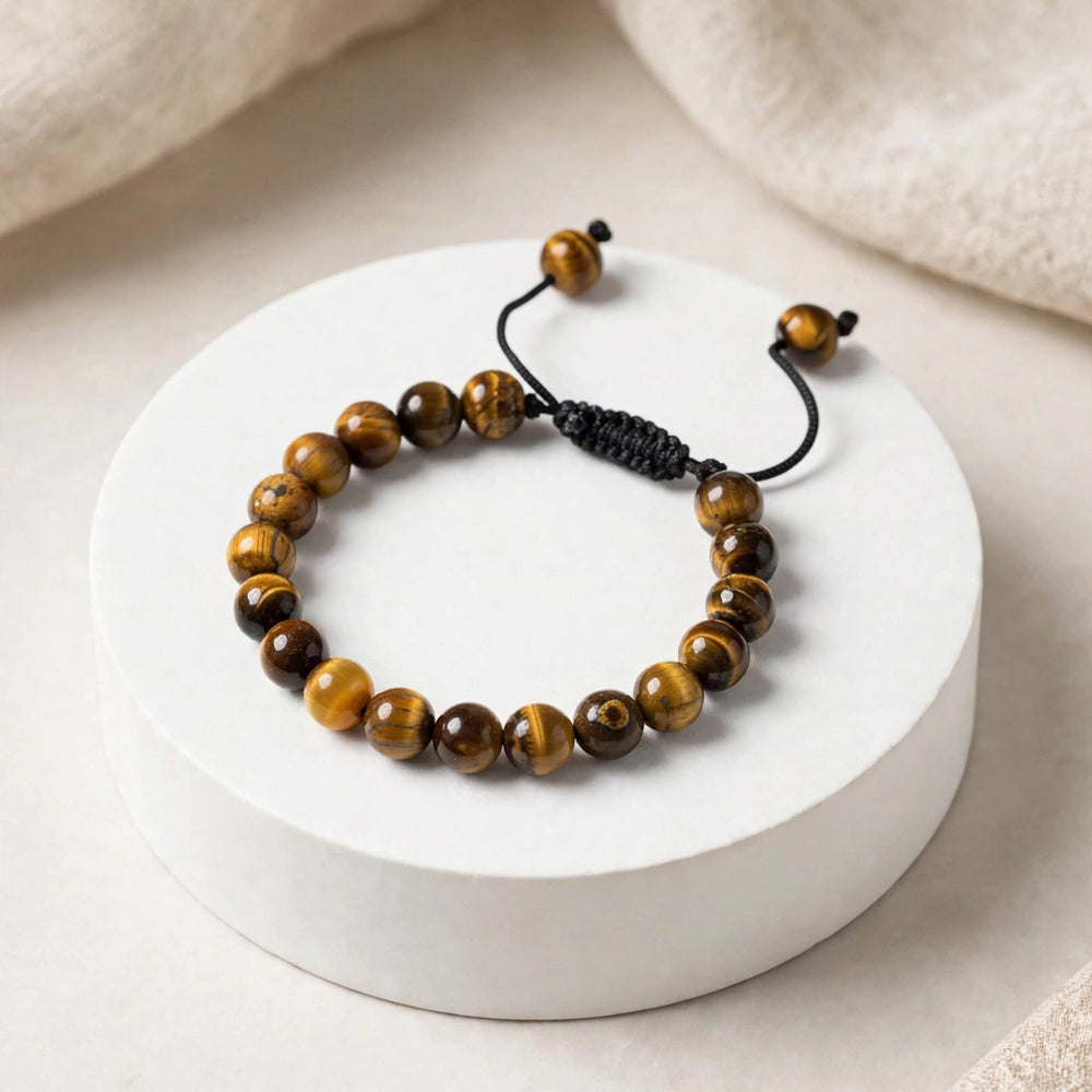 Natural Tiger Eye Adjustable Cord Bracelet
