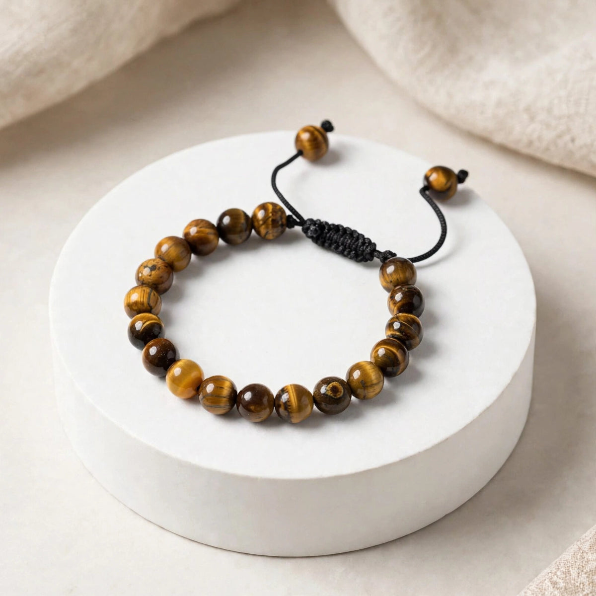 Natural Tiger Eye Adjustable Cord Bracelet