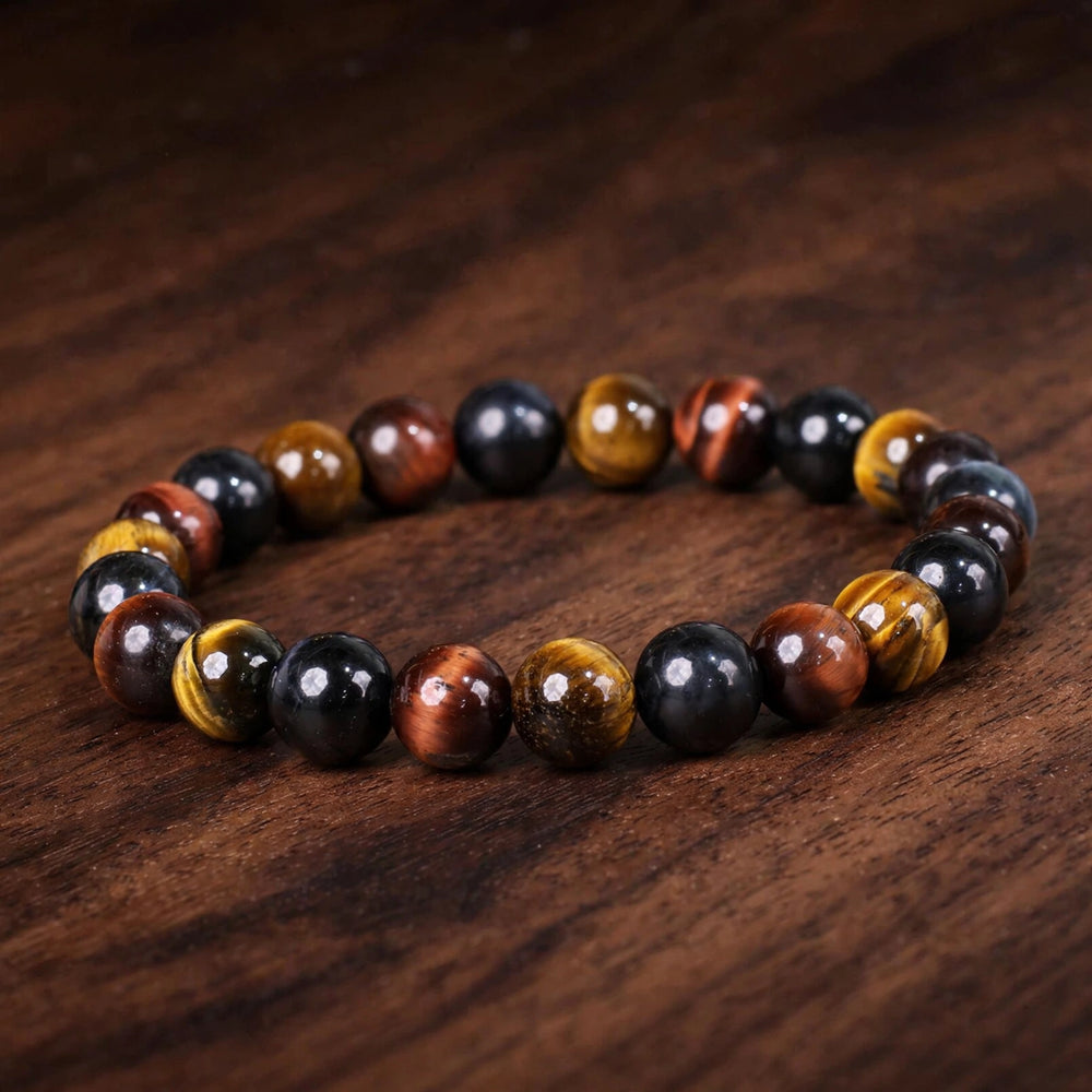 Kalavati Agate Authentic Black Obsidian Tiger Eye Bracelet