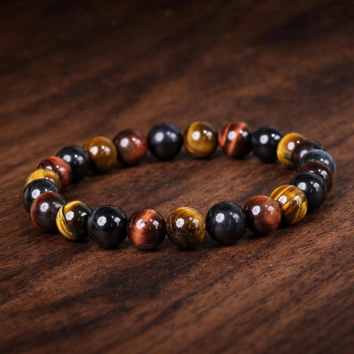 Kalavati Agate Authentic Black Obsidian Tiger Eye Bracelet