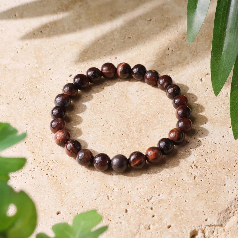 Authentic Red Tiger Eye Beaded Bracelet