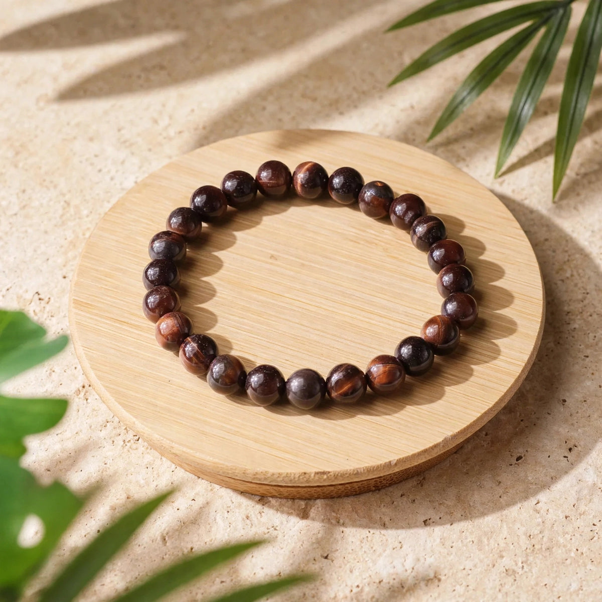 Authentic Red Tiger Eye Beaded Bracelet
