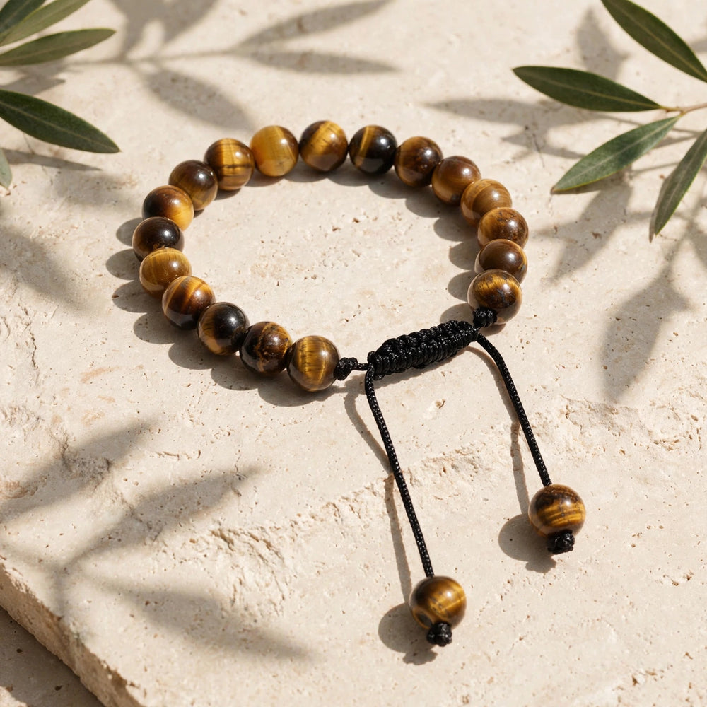 Natural Tiger Eye Adjustable Cord Bracelet