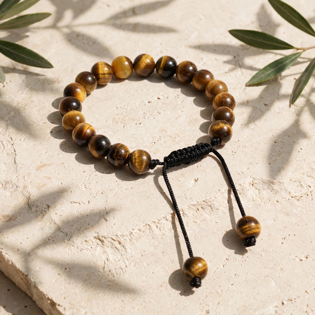 Natural Tiger Eye Adjustable Cord Bracelet