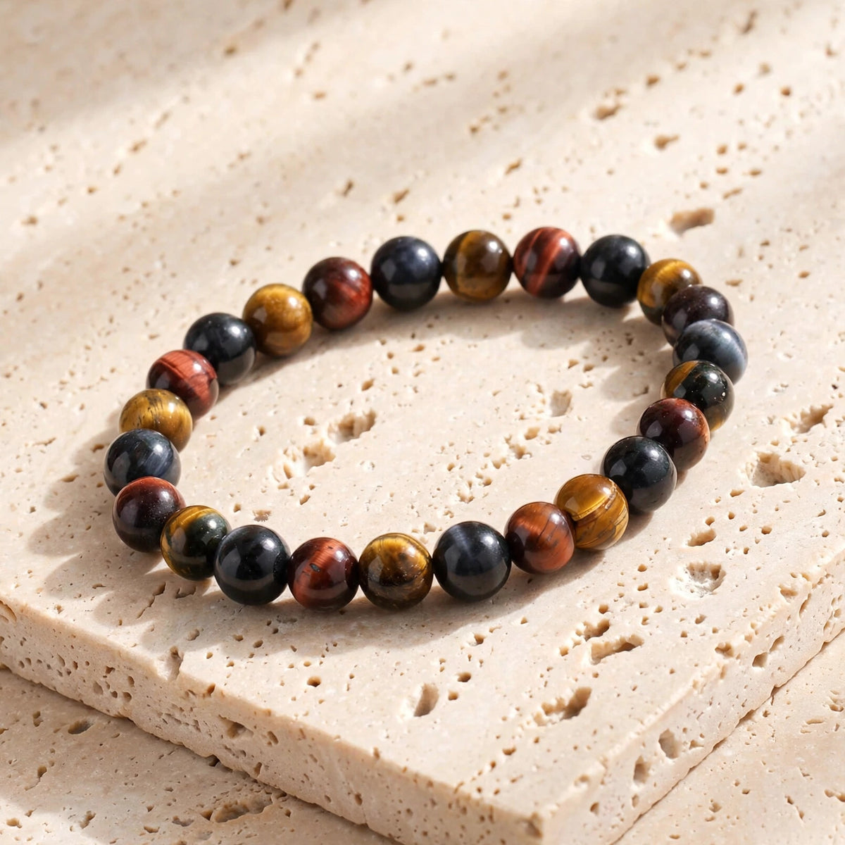 Kalavati Agate Authentic Black Obsidian Tiger Eye Bracelet