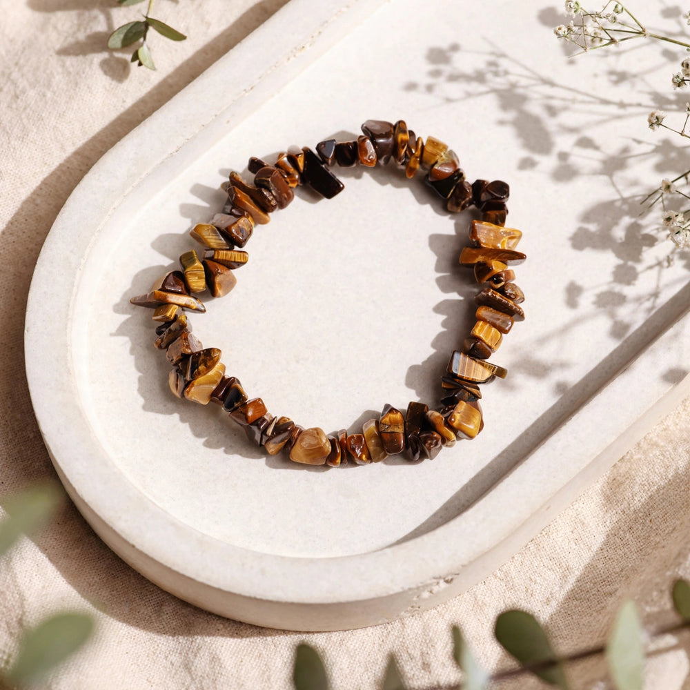 Kalavati Agate Authentic Tiger Eye Chips Bracelet