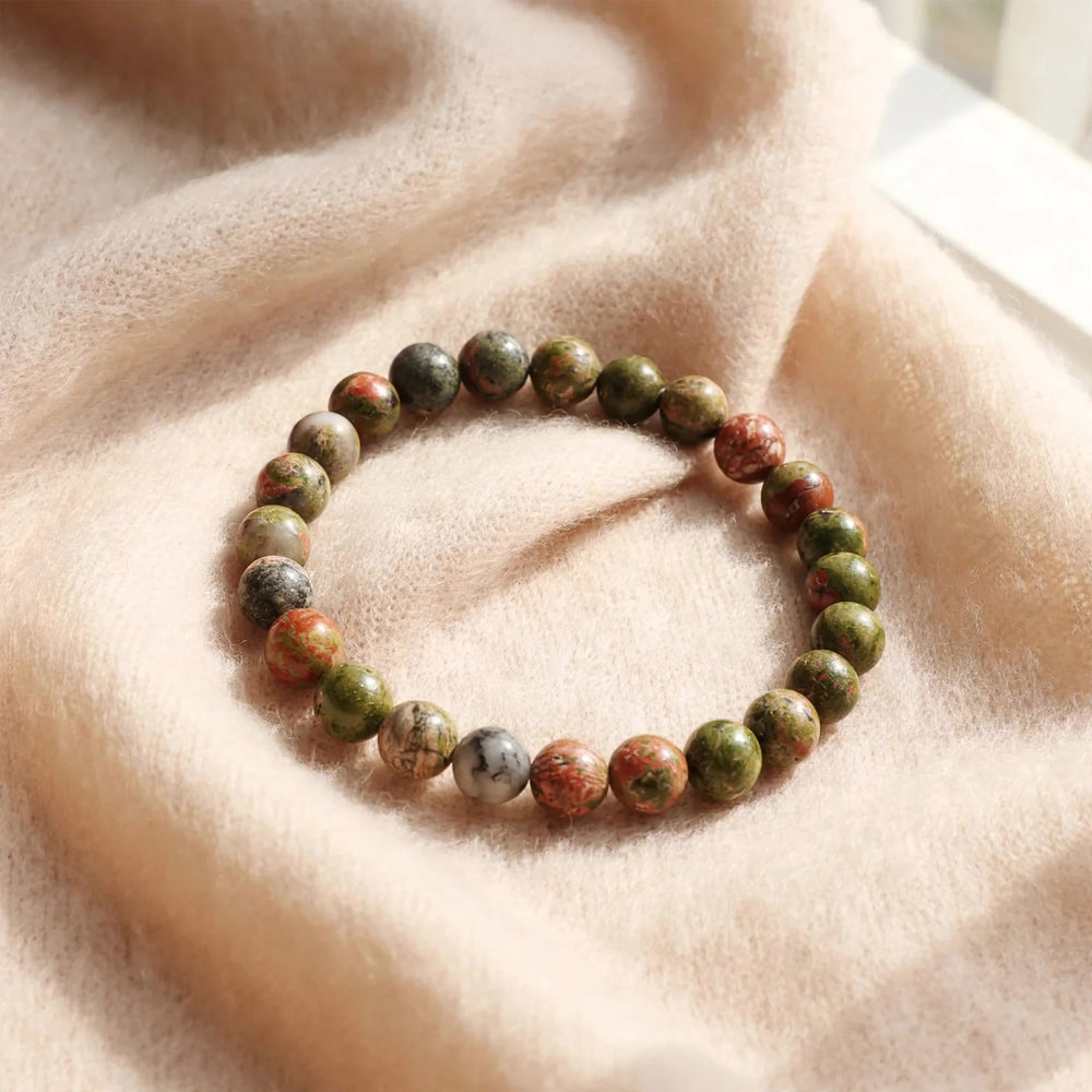 Premium Unakite Beaded Bracelet