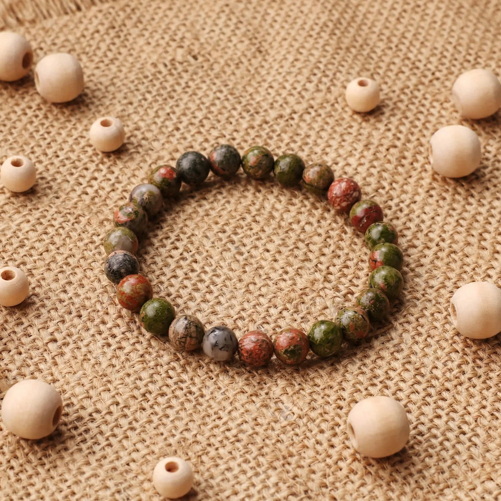 Premium Unakite Beaded Bracelet