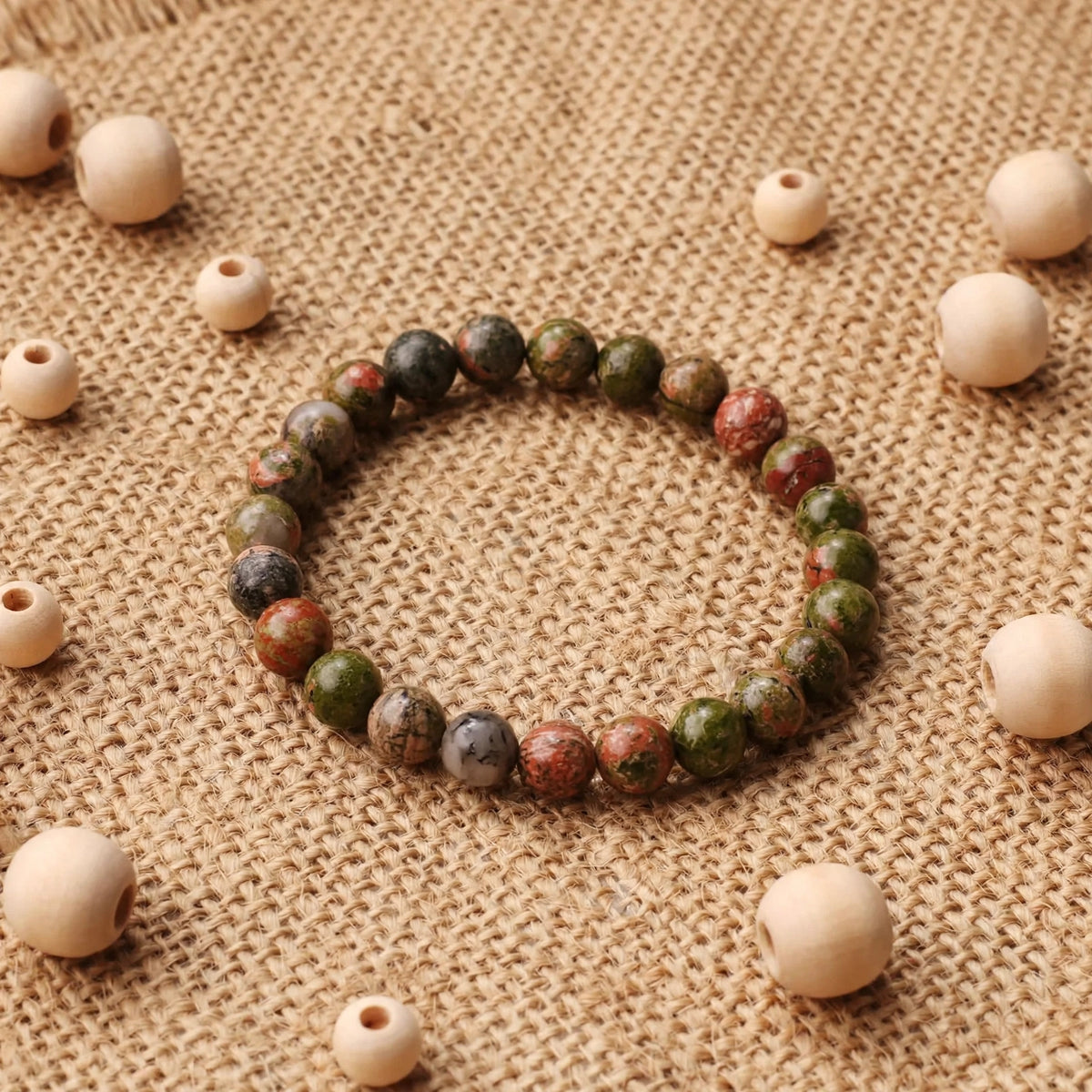 Premium Unakite Beaded Bracelet