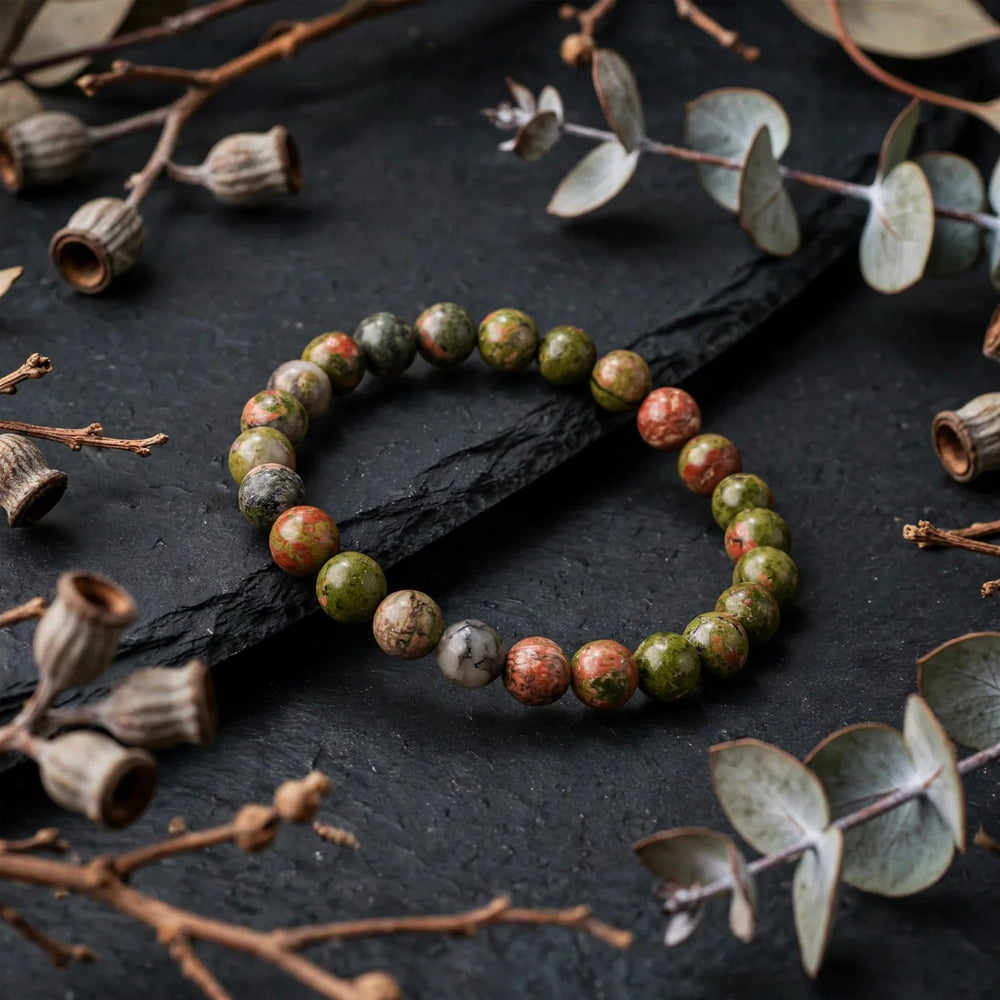 Premium Unakite Beaded Bracelet