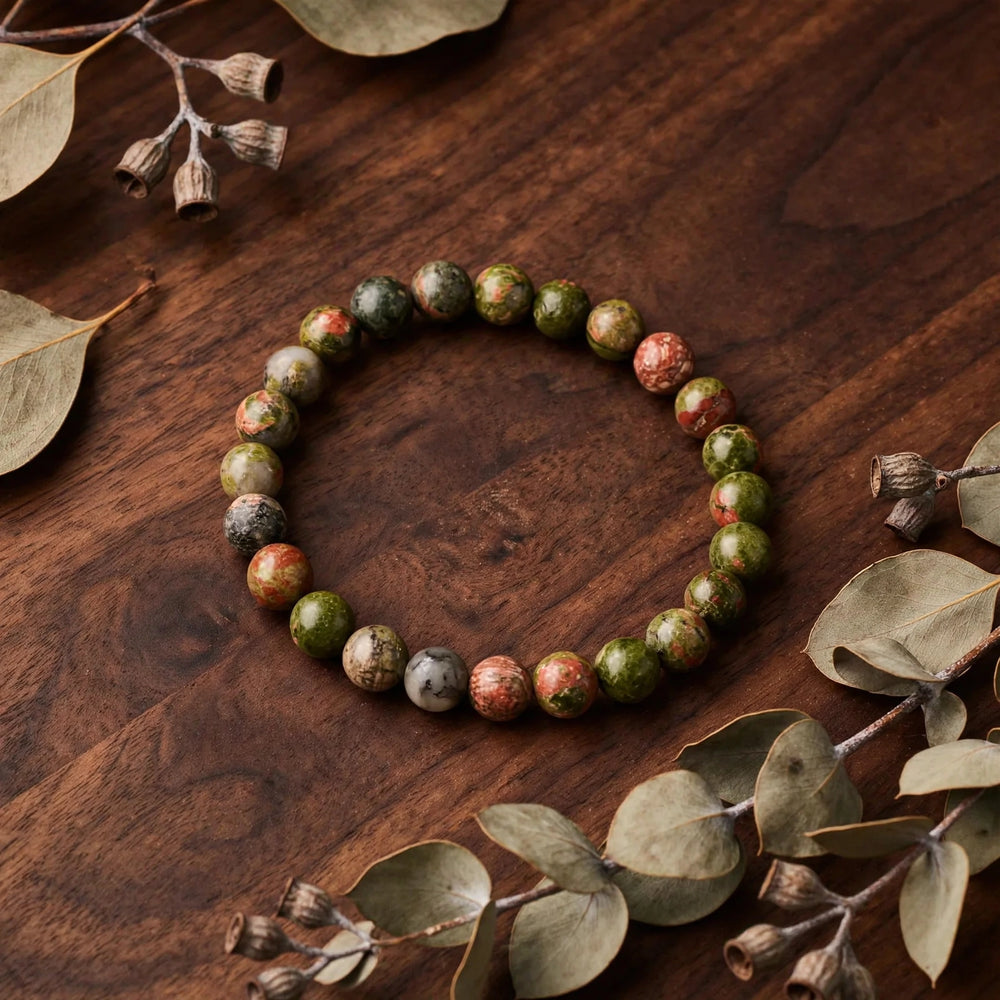 Premium Unakite Beaded Bracelet